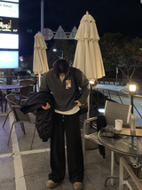 ローガンダークカシライクハーフジップアップニット