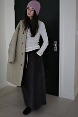 Corduroy maxi skirt, Charcoal