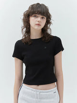 KIRSH プレーンスリムフィットTシャツ【ブラック】