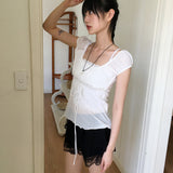 Psyche strap off-shoulder puffed blouse