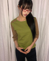 Repo Color-Blocked Button 7-Sleeve T-Shirt