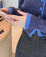 【MADE】コントラスティングウールカーディガン