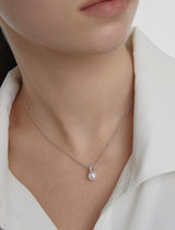25FW★ エッセンスシルバー(W)モイサナイトフレッシュウォーターパールネックレス8mm