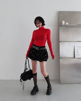 ビビッドスリムフィットタートルネックTシャツ