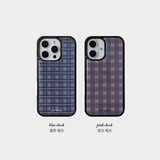 vintage check case (blue, pink)