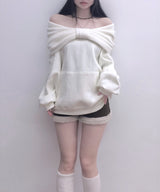 【60%限定】リボンオフショルダースウェット（3色展開）