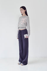 KIRSH PLAIN RIBBON CHERRY KNIT [GRAY]