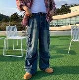 セントパラシュートカーゴワイドデニムパンツ