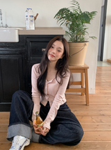 [SHOPPERMADE] Sucre Cotton Eyelet Crop Cardigan (5color)