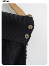 Fair Isle Off-Shoulder Twisted Knitwear
