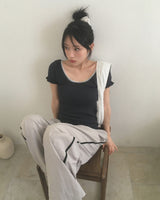 Delk Lace punching Puff Short Sleeve T-Shirt