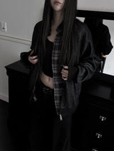 pair wool stripe zip-up (unisex)