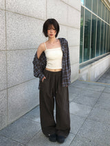 Ked Snap Wide Cotton Banding Long Pants