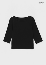 [B-BASIC] スタンダードボートネック 7/8 スリーブTシャツ 2サイズ