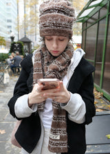 Sof Knit Long Muffler_Melange Brown