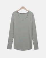 ドウェン ストライプ ロングスリーブ Tシャツ