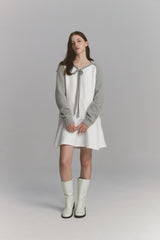 Fur Ribbon Bolero Gray