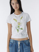 FLOWER CROP TOP (WHITE)