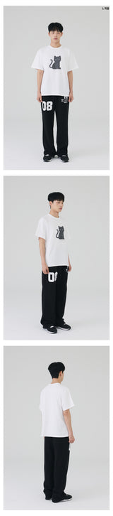 CHECKERED CAT T SHIRT