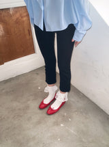 Line Slit Capri Pants
