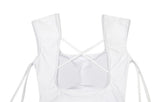 DEW COWL SWIMSUIT white