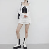 Bute frill cardigan + frill mini skirt set