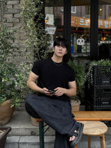 Linen carpenter wide banding denim