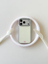 [Magsafe] バタークリームシルバーグラスバンパーケース