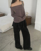 Henny dot velvet frill skirt pants