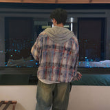 3 TAP Grunge Check Hood Jumper (2color)