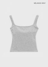 [B-BASIC] Basic Cotton Span Square Neck Sleeveless (Built-in Cap)