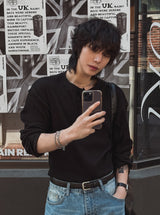 クロヘンリーネックロングスリーブ