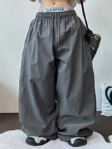 SIDE LIGHTENING 🩶💛🖤 NYLON OVER WIDE OVER LONG PANTS 💛3COLOR
