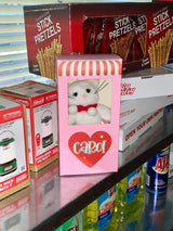 white cat carol keyring