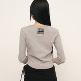 C 90S LINE V-NECK T-SHIRT_GREY