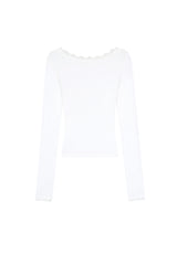 Camille Basic Lace Top, White