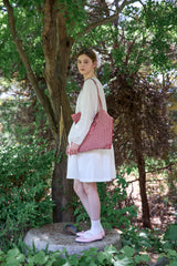 CHECK RIBBON SHOULDER BAG (2 COLORS)