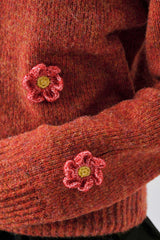 Tommy Flower Knit [Orange]