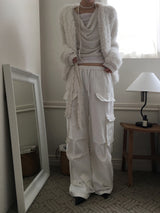 2way fur cardigan