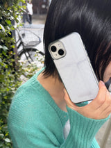リボンレースMagSafeシルバーガラスバンパーケース