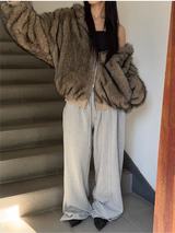 [Unisex] Fur 2way hood zip up(4color)
