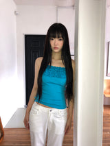 Weron Frill Lace Strap Sleeveless Top