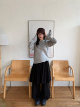 Dolde Color Round Long Sleeve T-Shirt