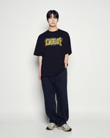 25FW DOUBLE LAYER LOGO WIDE SHORT SLEEVE T-SHIRT BLACK