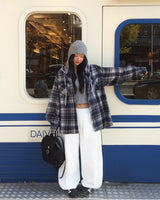 [ORIGINAL] Plain Hooded Check Shirt