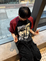ドミニクカラーブロックラグラン半袖Tシャツ