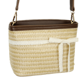 LACE RIBBON RATTAN BAG