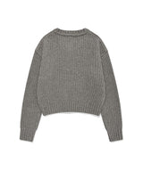 Women’s Multi-Yarn V-Neck Knit Melange Gray
