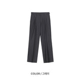 Striped Basic Bijou Slacks 2COLOR