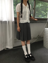 Milky puff blouse